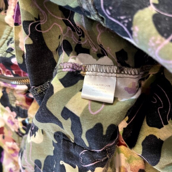 Erin London Jacket women's Size Medium Zip Up Floral Camouflage - Picture 11 of 11
